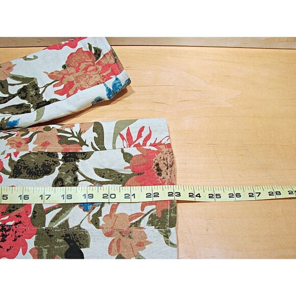 For Cynthia Jacket Blazer Womens Multicolor Floral Linen Open Front Size PM - Picture 7 of 12